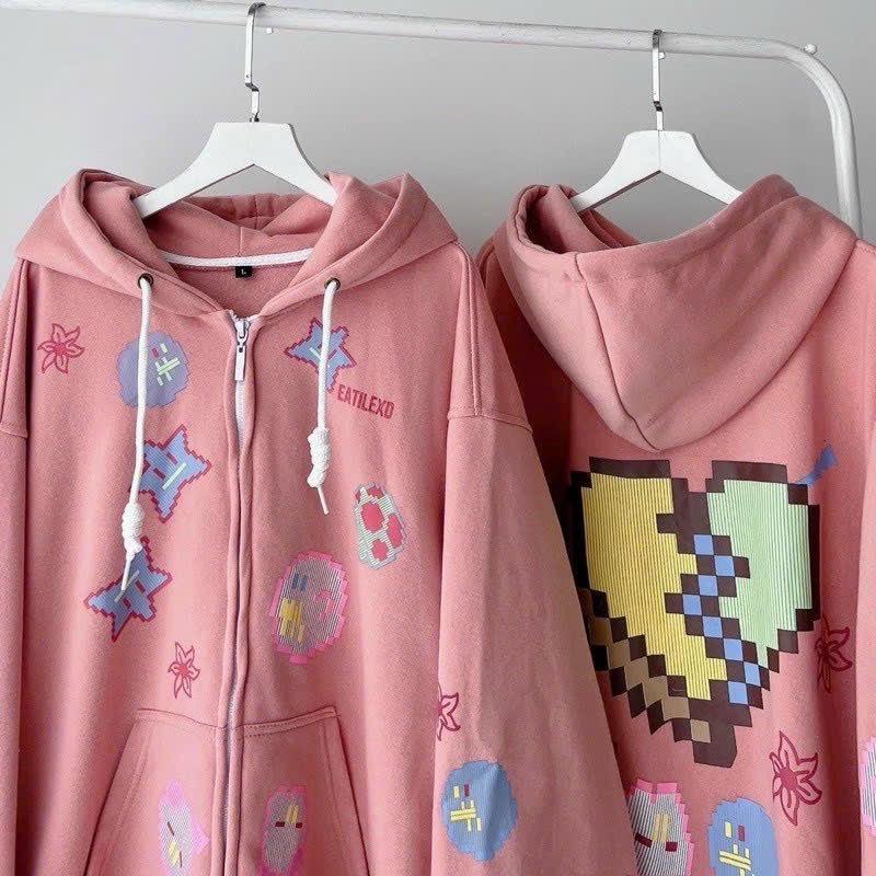 Product Introduction of Áo Khoác Nỉ Hoddie Form Rộng Họa Tiết Hoạt Hình Cute -Siêu xᶖnh Thời Trang Thu Đông TP Hoodie Nữ Women Top 20