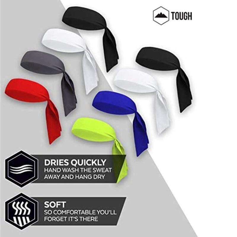 Sports Stretch Headband Tennis Bandana Men Women Sweatband Athletic Hair Band Tennis Basketball Running Workout Sweat Wicking Head Wrap 3