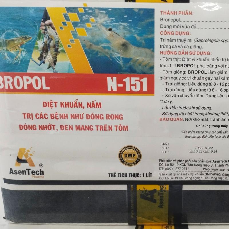 DIỆT KHUẨN BROPOL N151 CAO CẤP CHO TÔM CÁ ỐC ẾCH NƯỚC AO NUÔI 5