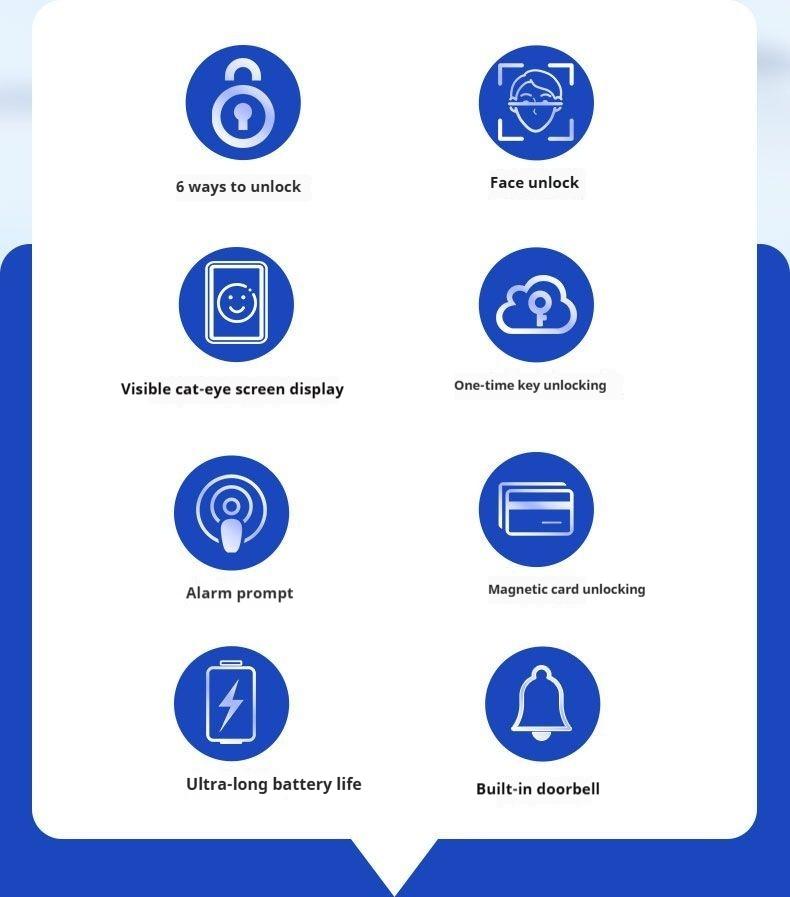 Product Introduction of Fingerprint Lock Home Password Lock Smart Door Lock Anti-theft Door Entry Electronic Lock Smart Fingerprint Lock 8