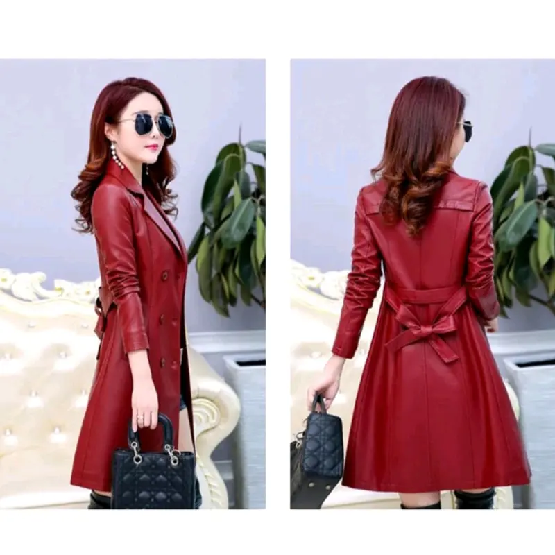 jaket semi kulit wanita/jaket semi jubah wanita/blazer wanita/jaket gaya korea Musim dingin 6