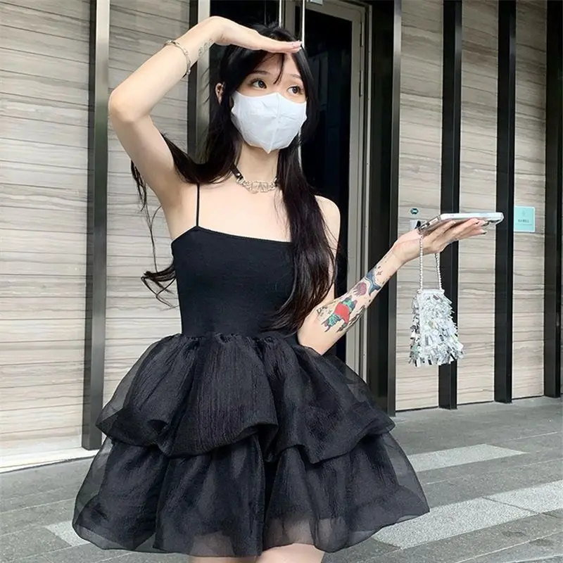 Đầm váy xoè hai dây xếp tầng dáng babydoll tiểu thư đi tiệc phong cách trẻ trung MM SP91