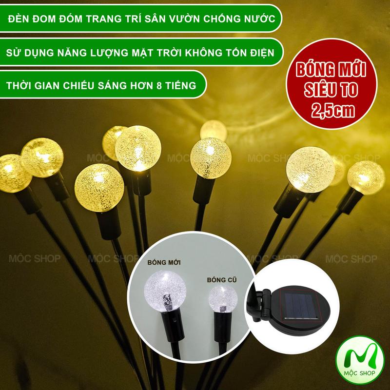 10 BÓNG ĐÈN TO ĐOM ĐÓM BI BỌT PHA LÊ Năng Lượng Mặt Trời Trang Trí Sân Vườn chống thấm nước ngoài trời