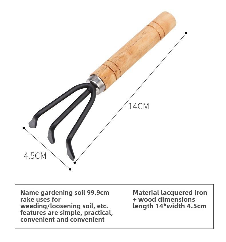 Product Introduction of A set of three potted small shovel sets, flower planting shovels, soil loosening shovels, gardening planting succulent tools, a set of three pieces, suitable for household use, wooden handle, anti-fouling paint plating 5