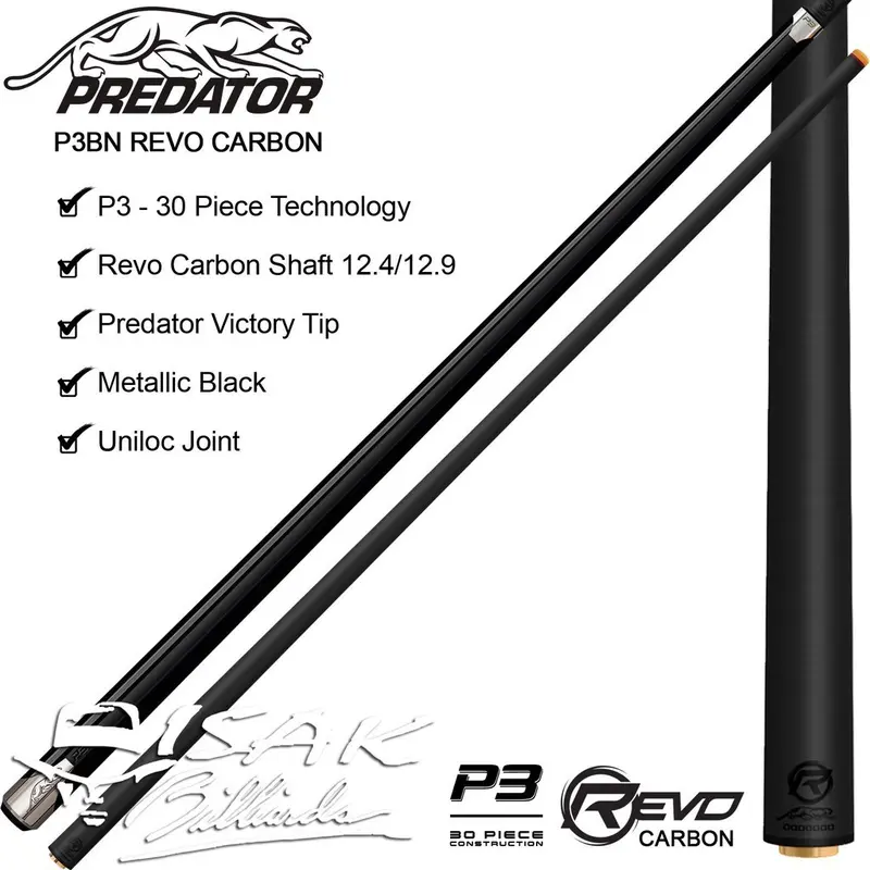 PEROMO DISKON SPESIAL Predator P3BN Revo - Carbon Shaft Uniloc low Deflection Billiard Cue Stick Stik Biliar 1