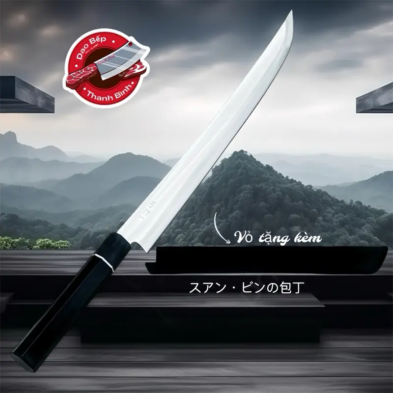 Dao TATU 57cm Tặng Vỏ thép trắng không rỉ 420HC