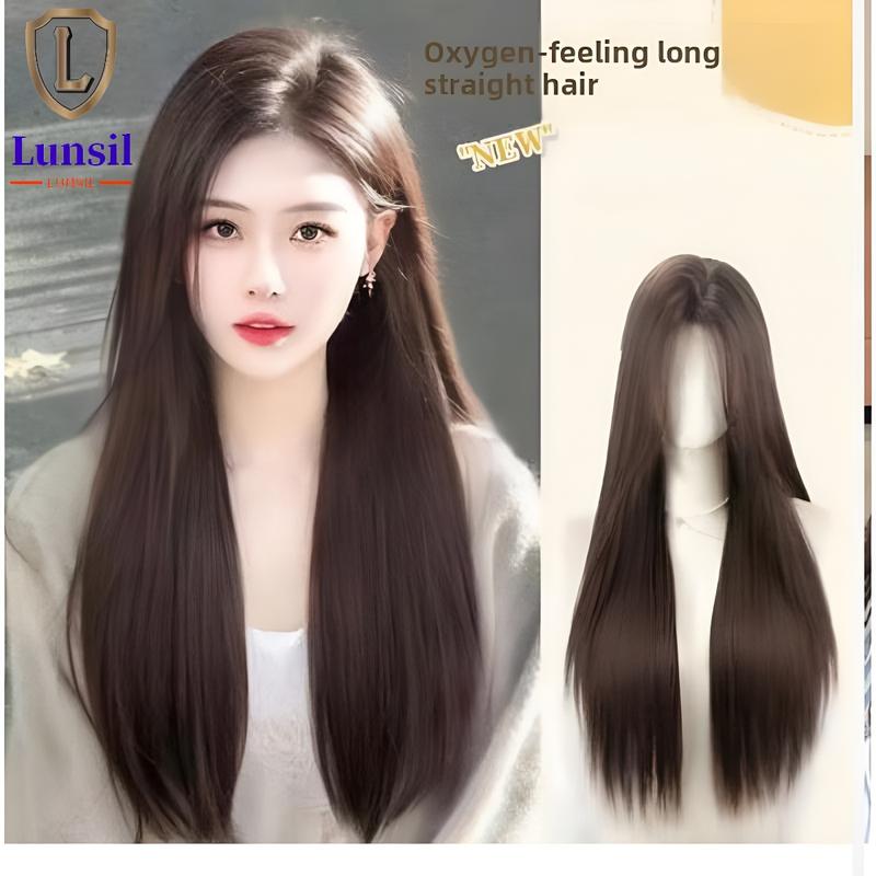  Tóc Giả Trùm Đầu Tóc Thẳng Dài Cho Nữ Phong Cách Tự Nhiên Và Trẻ Trung Tóc Nhân Tạo Thời Trang Hàng Mới Về Dài Trung Bình Màu Đen Kẹp Tóc Mũ Đội Đầu Trên Đầy Đủ 