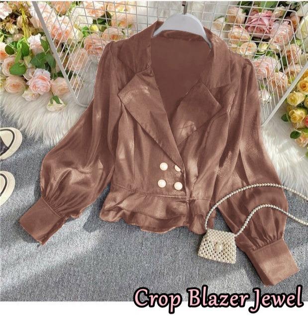 EIRINE FASHION Crop Blazer Jenna Blazer Cantik Ala Korea Terbaru Blazer Model Lengan Balon Fashionable 7