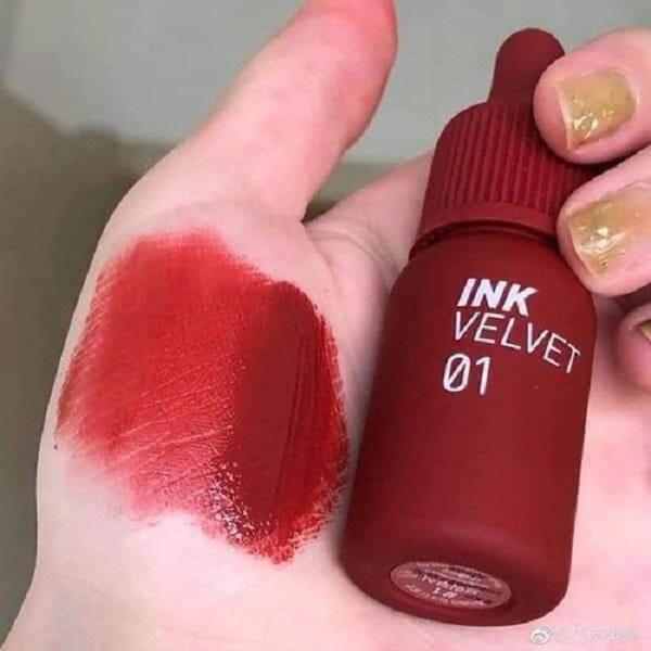 Son Ink 01 Đỏ Gạch, Son Kem Lỳ Peripera Ink Velvet Tint Màu 01 Good Brick