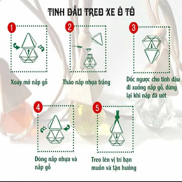 (CHÍNH HÃNG) Tinh dầu treo xe ô tô cao cấp 10ml, tinh dầu thơm xe Khử Mùi xe hơi, tinh dầu để oto quế, cafe,sả chanh,.. 7