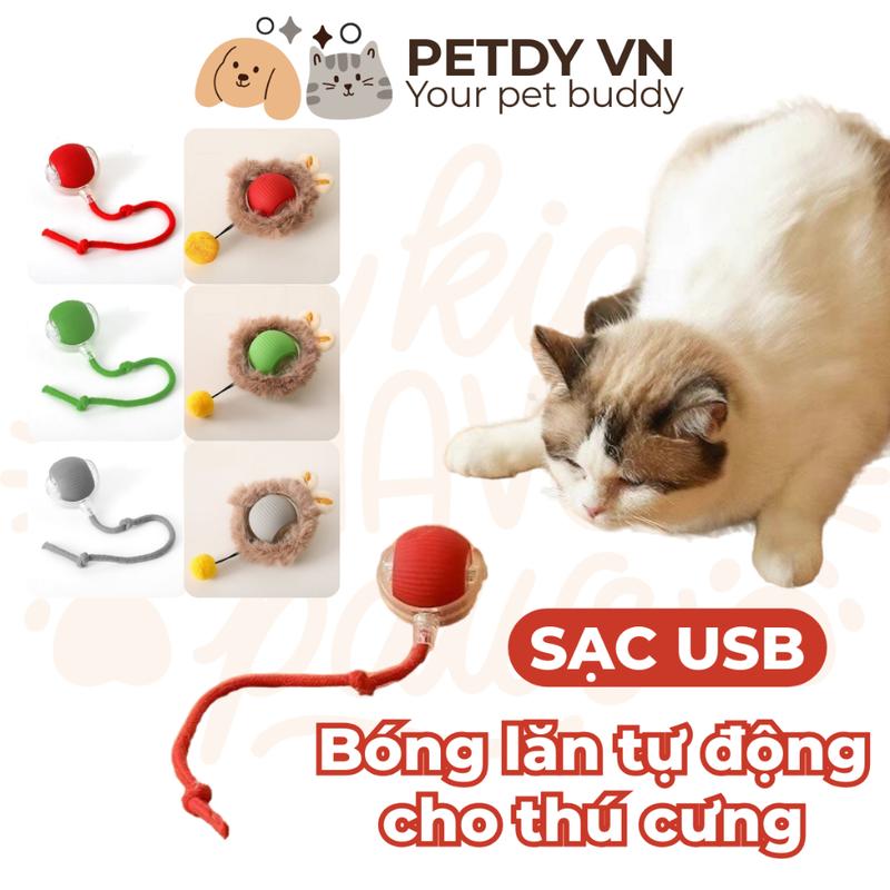  Đồ chơi bóng cảm biến lăn tự động cho thú cưng chó mèo cat toys 