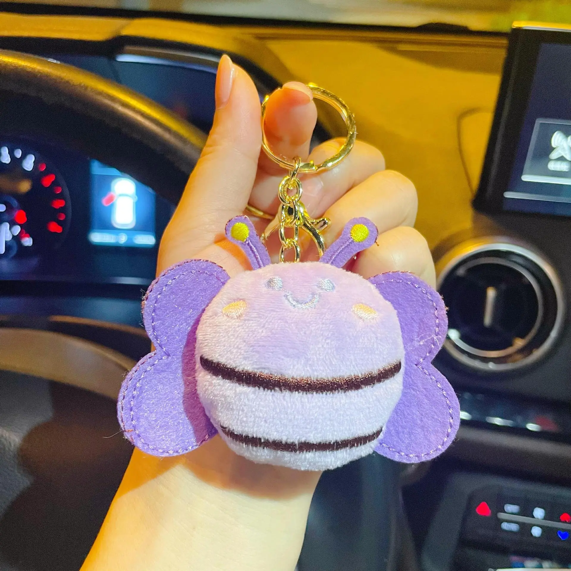 Cartoon Plushll Keychain Cute Little Bee Key Toy Pendant Clothing Bag Accessories Brooch Decoration