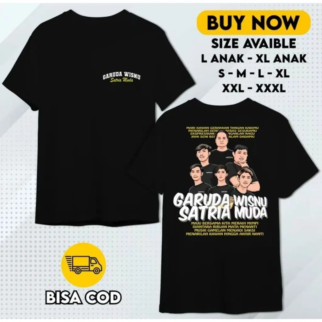 Baju Kaos GWSM Series All Team Fans Garuda Wisnu Satria Muda 24s Tshirt Premium Free Sticker BAJU katun