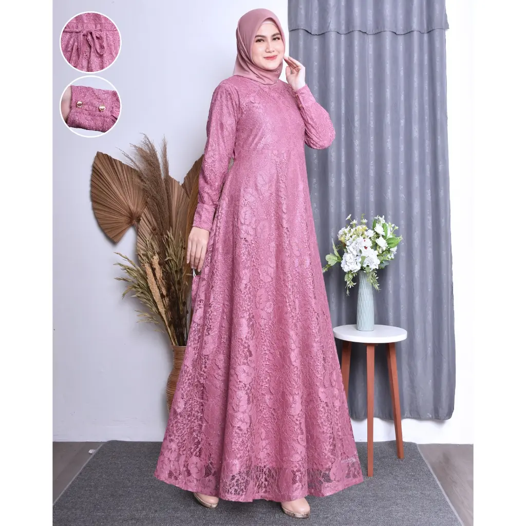 TERSEDIA Gamis Burkat Premium Free Masker dan Busui-Baju Seragam Kondangan-Jumbo Dres Pesta Wanita Gamis Burkat Jumbo Gamis Burkat Terbaru Dan Terviral Muslim Panjang Maxi Mewah