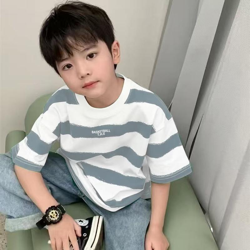 Áo Thun Cotton Nguyên Chất ngắn Tay Cho Trẻ Em, Cho Bé Trai Và Bé Gái, Tay Lửng Mùa Hè, Dáng Rộng Vừa Vặn, Áo Thun Sành Điệu, Cổ Tròn, Thích Hợp Cho Trẻ Lớn, Hàng Mới Về, Năm 2025 6