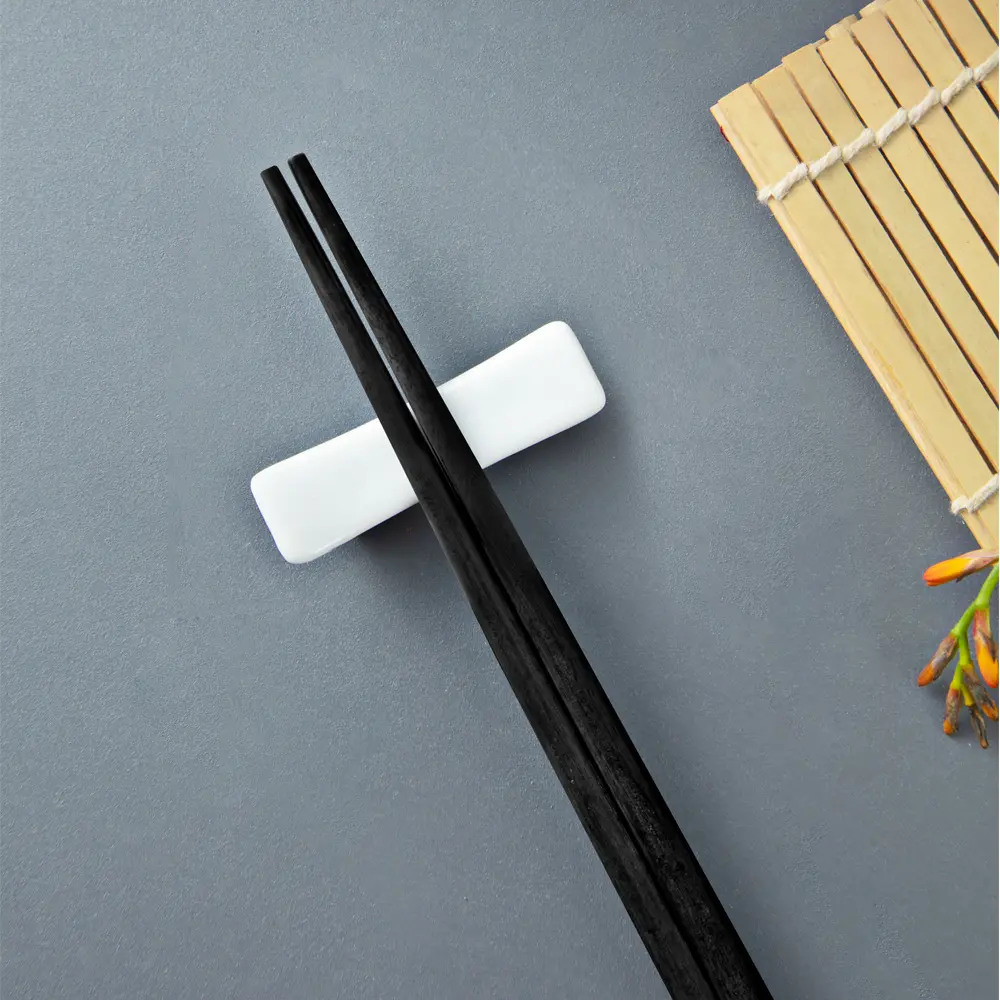 Combo gác đũa sứ trắng cao cấp kê đũa cho nhà hàng - Long Phương