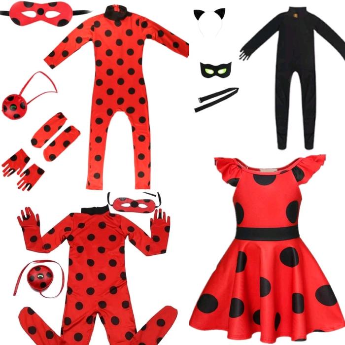 Jual Kostum Lady bug cosplay dress totol hitam merah import - Set Noir ...