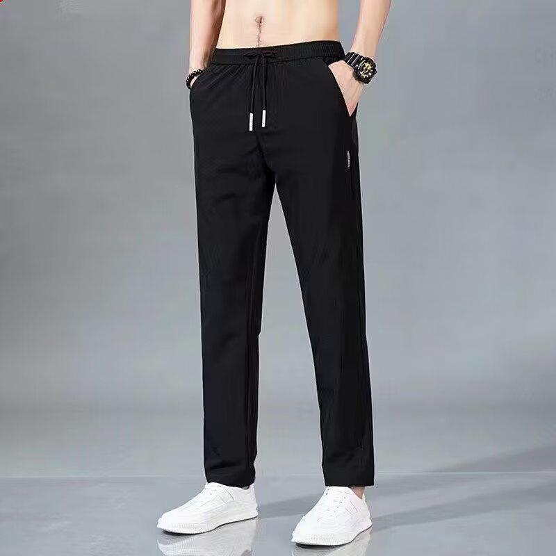 Quần Lụa Lạnh Quần Nhanh Khô Mỏng Mùa Hè Cho Nam, Quần Nỉ Thường Ngày Quần Ống Đứng Ôm Sát Hợp Xu hướng Quần Nam Mới 3