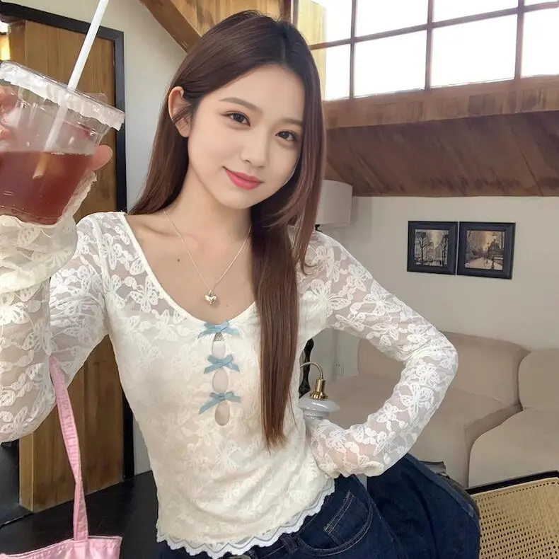 [55% Repurchase Rate] 2025 French Pure Desire Hollow-out Lace Tops Women's Summer Design Sense Slim Fit Hot Girl Inner Wear High Waist Short