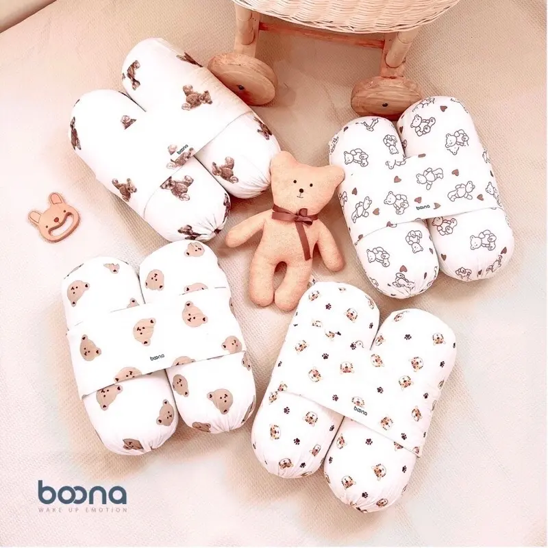 Bộ Chặn Bông tránh giật mình Cho Bé Sơ Sinh Kèm Gối Xô Lõm Chống Méo Bẹt Đầu Boona 5