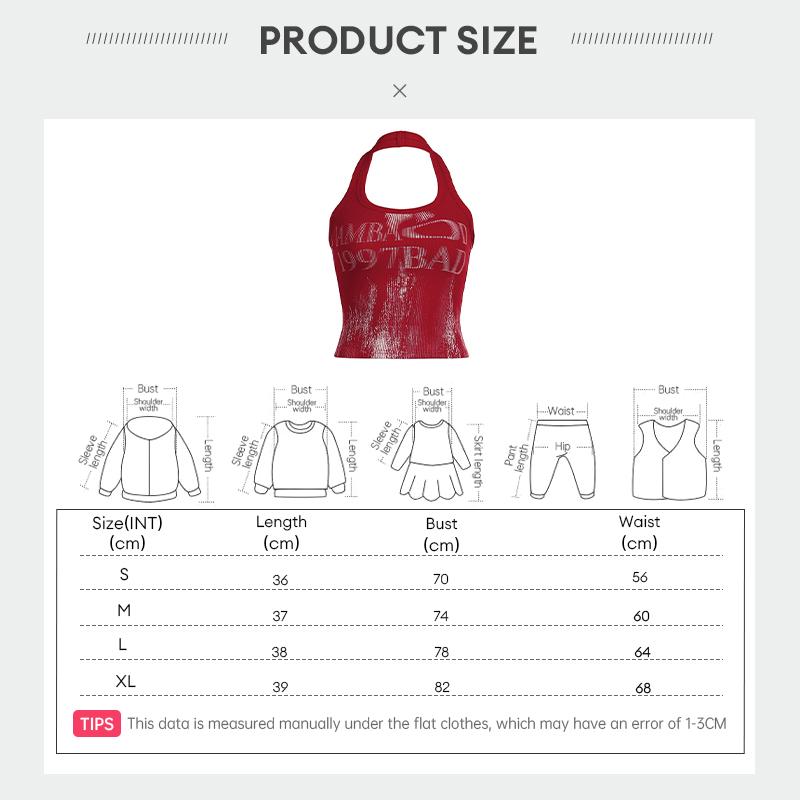 Rompi Leher Gantung Wanita Vintage Motif Huruf Slim Fit Backless 4 Warna Rompi Leher Gantung Wanita Vintage Motif Huruf Slim Fit Backless 4 Warna