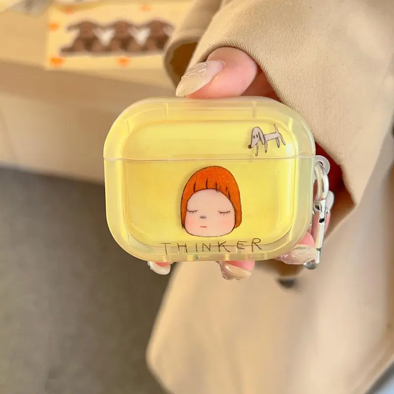 Cute Cartoon Girl Pattern Earphone Case, Shockproof Earphone Protective Cover, Earphone Accessories Compatible with AirPods Pro 1 2 3 4 0