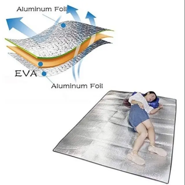 Siêu To Khổng Lồ(1m5 x 2m)Chiếu Ngủ Văn Phòng, Chiếu du lịch dã ngoại 2 Mặt Bạc Chống Thấm Ướt Camping Cắm Trại Bag Nam