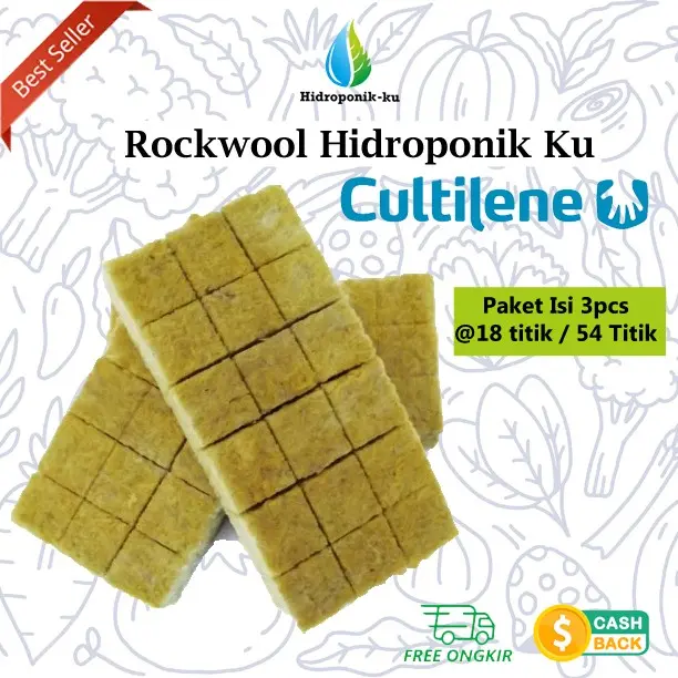 Rockwool Cultilene 3pcs (54 Titik) Hidroponik Ku