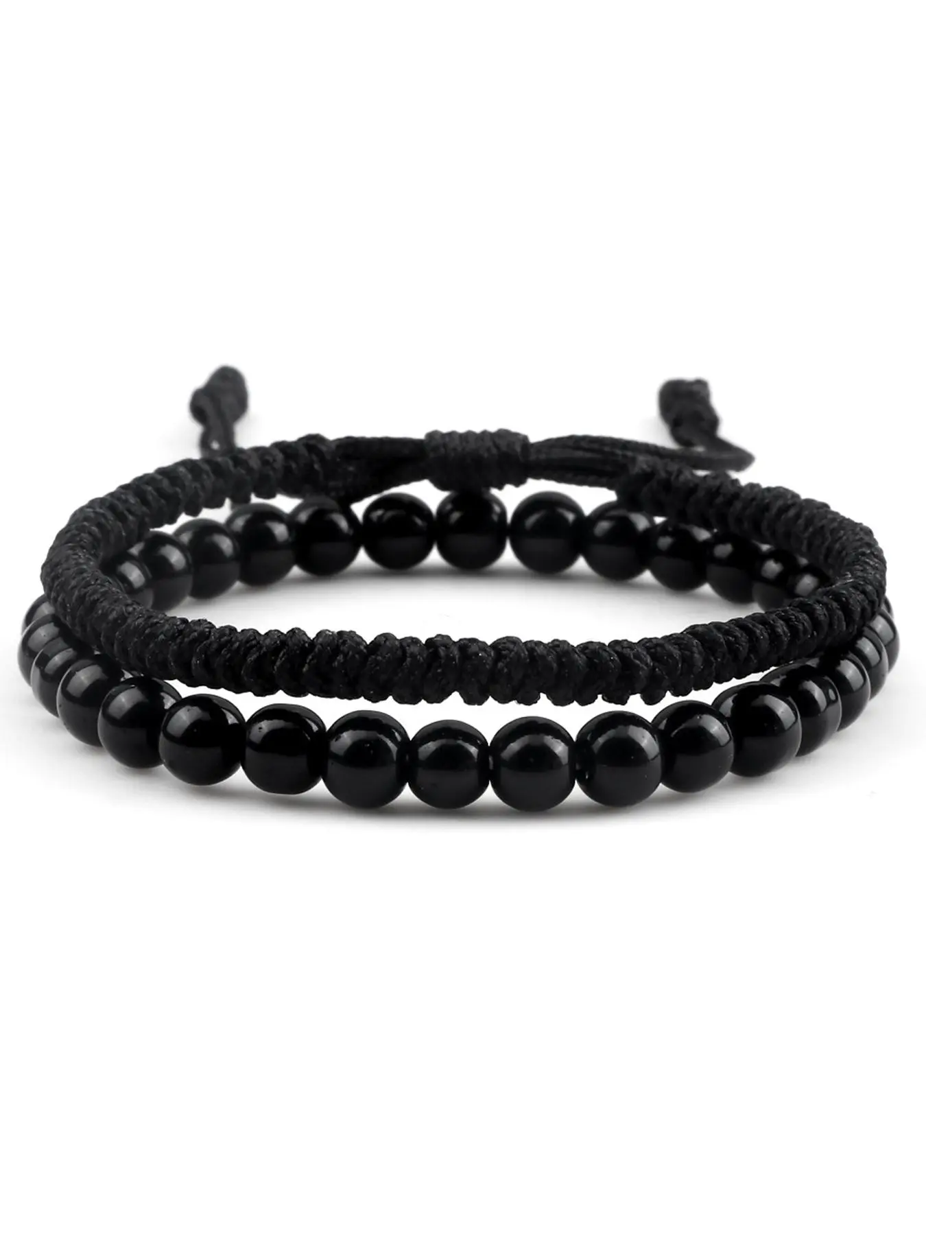 Simple Beaded Bracelet (2pcs), Fashionable Adjustable Beaded Bracelet for Women & Men for Party, Daily Clothing Decor, Trendy All-match Jewelry for Birthday Gift