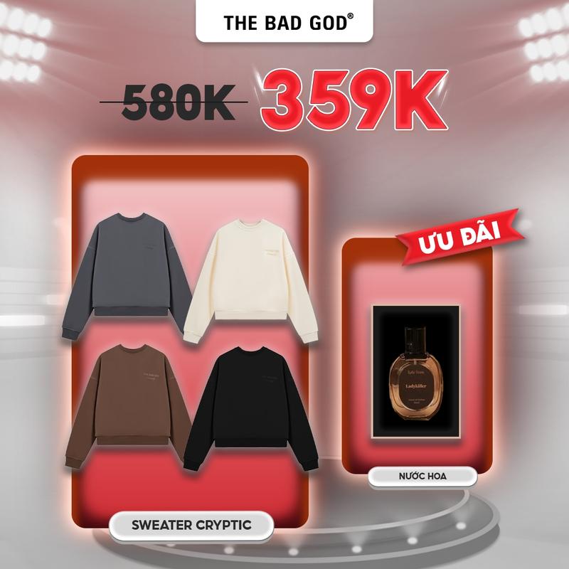 [Mua 1 tặng 1] Áo sweater boxy The Bad God Cryptic Tặng Nước Hoa