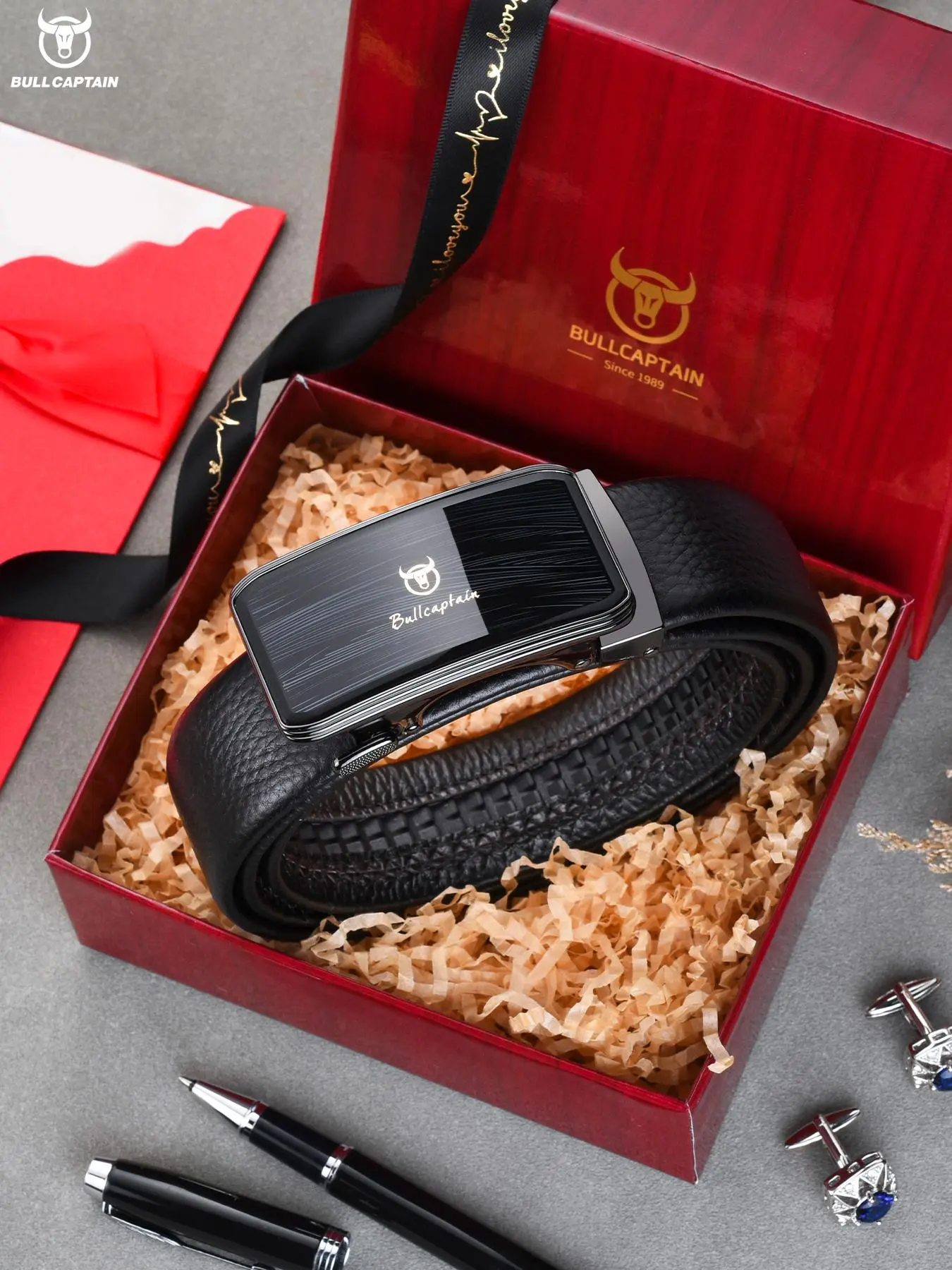 Men's Business Fashion  Automatic Buckle Belt, Fashion Belt for Party, Daily Clothing Decor, Trendy All-match & Exquisite Belt for Birthday Gift