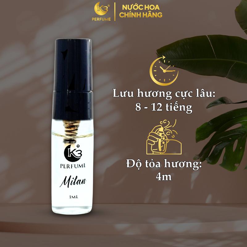 Gift Test Nước Hoa Nam Milan 3ML - K3 Perfume 3