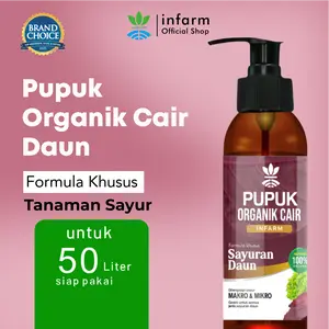 INFARM - POC Pupuk Organik Cair Tanaman Sayur Daun 100mL Pupuk Tanaman Sayuran Pupuk Organik Daun Booster Sayuran Subur Cepat Panen Tidak Mudah Rontok Ampuh Menyuburkan dan Melebatkan Daun Cocok Untuk Kangkung Bayam Sawi Selada Mengatasi Daun Menguning