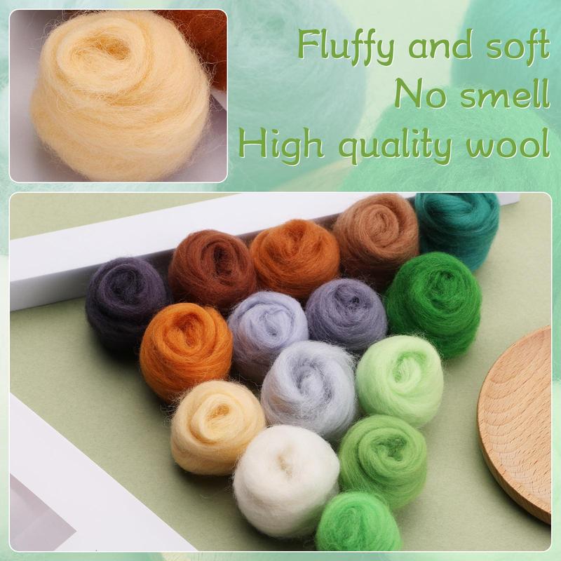 15 Color Fiber Yarn, 1 Set Fiber Yarn Rope, DIY Hand Spinning Yarn, Needle Lace Yarn, Felt Crafts Supplies 2