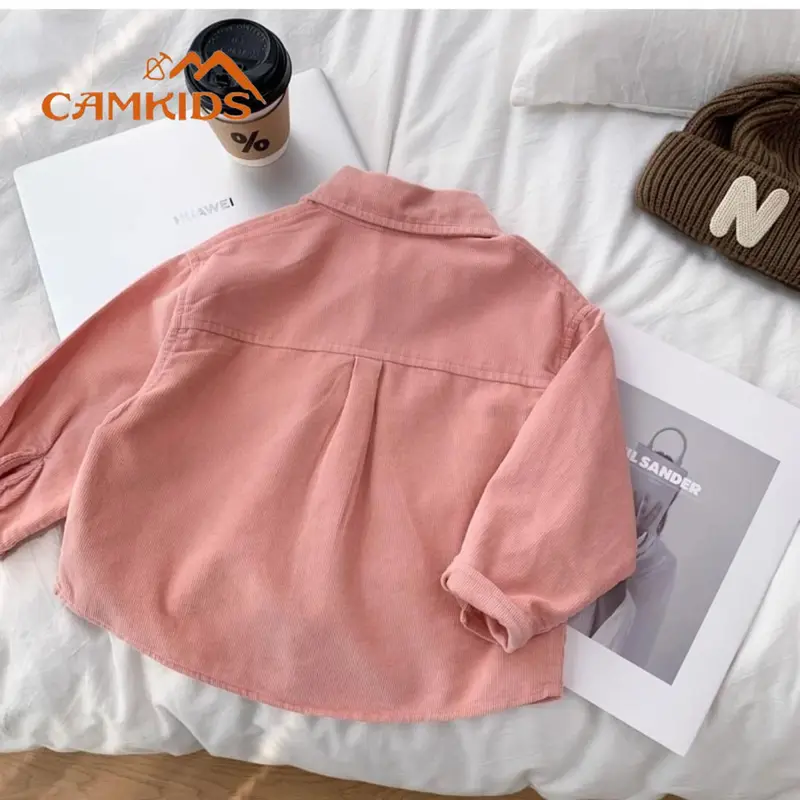 Áo Sơ Mi Trẻ Em, Camkids, Bộ Sưu Tập Mùa Xuân Và Mùa Thu, Hàng Mới Về 2024, Phong Cách Hàn Quốc, Áo Sơ Mi Vải Nhung Kẻ, Dành Cho Bé Trai Và Bé Gái, Thiết Kế Đẹp Trai 4