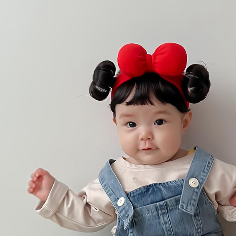 Product Introduction of Băng Đô Tóc Giả Cho Em Bé Và Trẻ Em, Thời Trang, Dễ Thương, Dành Cho Trẻ Em Gái, Kiểu Nơ, Thích Hợp Cho Trẻ Sơ Sinh Và Trẻ Mới Biết Đi, Mũ Tóc Giả, Sợi Tóc, Mũ Đội Đầu Hóa Trang, [Lww] Cho Bé Phụ Kiện Tóc 16