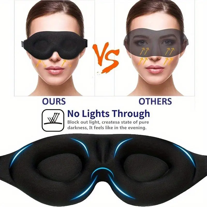 3d Sleep Eye Mask, Soft & Comfortable Eye Cover Sleeping Eye Mask for Travel, Night Mask, Eye Care Product for Women & Men, Travel Essentials, Travel Accessories 2