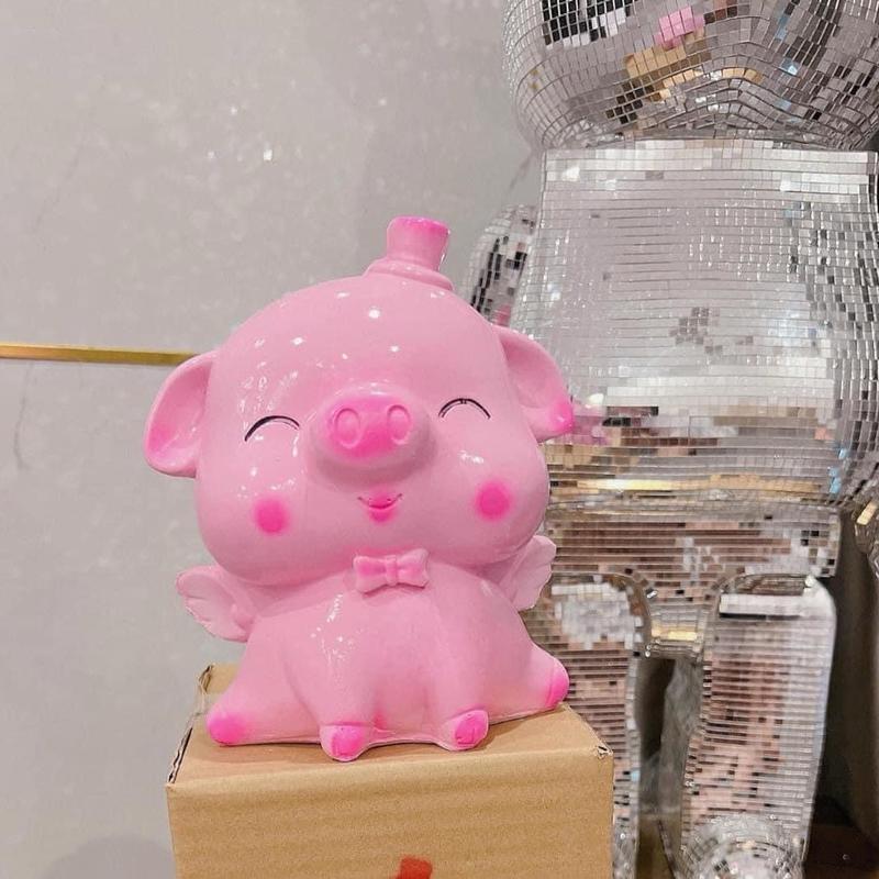 HEO LỢN ĐẤT THIÊN THẦN CÁNH TIÊN siêu xinh ống tiết kiệm quà tặng Màu hồng