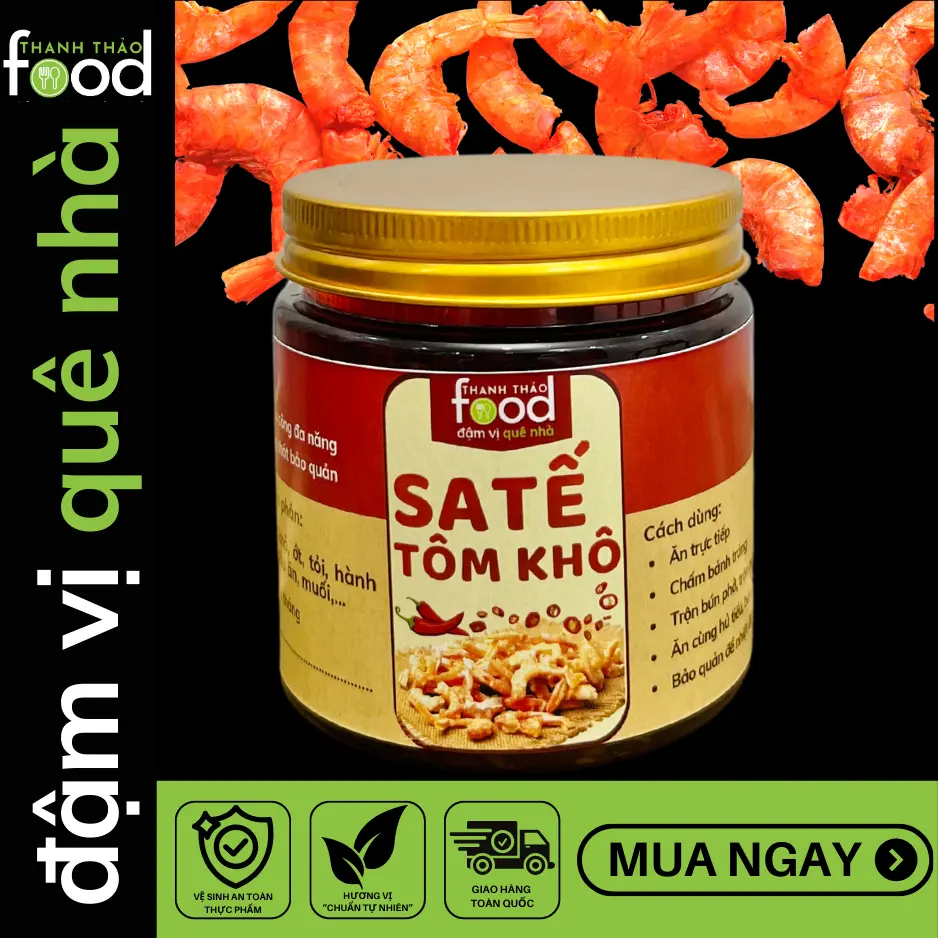Sa Tế Tôm Khô Sốt Chấm Bánh Tráng Trộn Mì, Hủ Tiếu, Phở Sốt Chấm Cá Viên Chiên Sốt Ướp Thịt, Gia Vị Siêu Đỉnh
