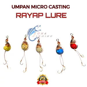 Rayap Lure Anti Mocel Umpan Micro Casting Wader, limbata, hampili, Red Devil 2 Mata Kail Kieryu Ikan Mancing Pancing