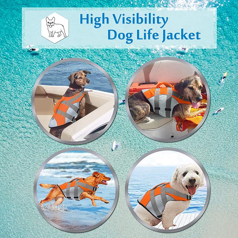 Product Introduction of Dog Life Jacket Pet Safety Rescue Swimsuit Dog Surfing Swimming Clothes Summer Vacation Oxford Breathable Bulldog Safety Clothes 21