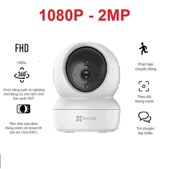 Camera WIFI EZVIZ C6N 1080P, xoay 360 độ, cảnh báo điện thoại, đàm thoại 2 chiều Micro SD 0