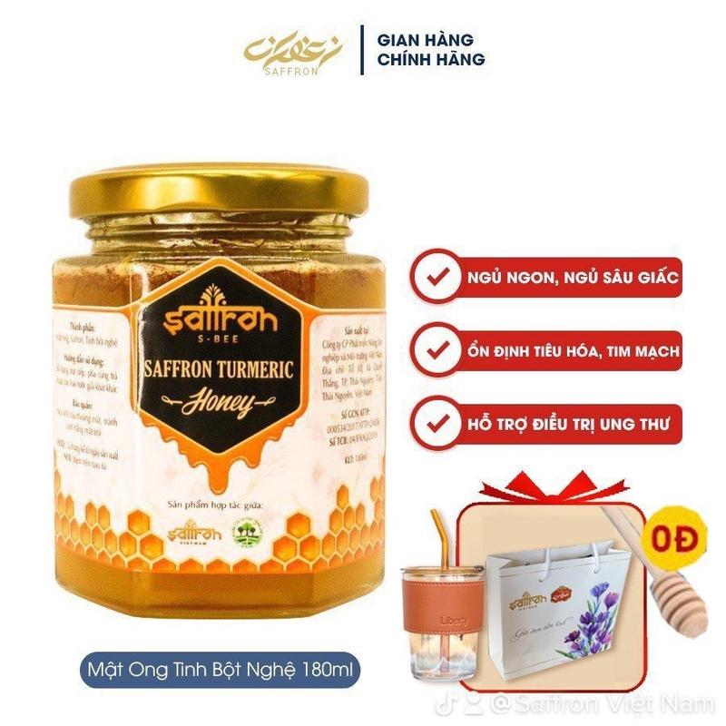  Mật ong Saffron Tinh Bột Nghệ 180ml lọ kèm quà tặng 