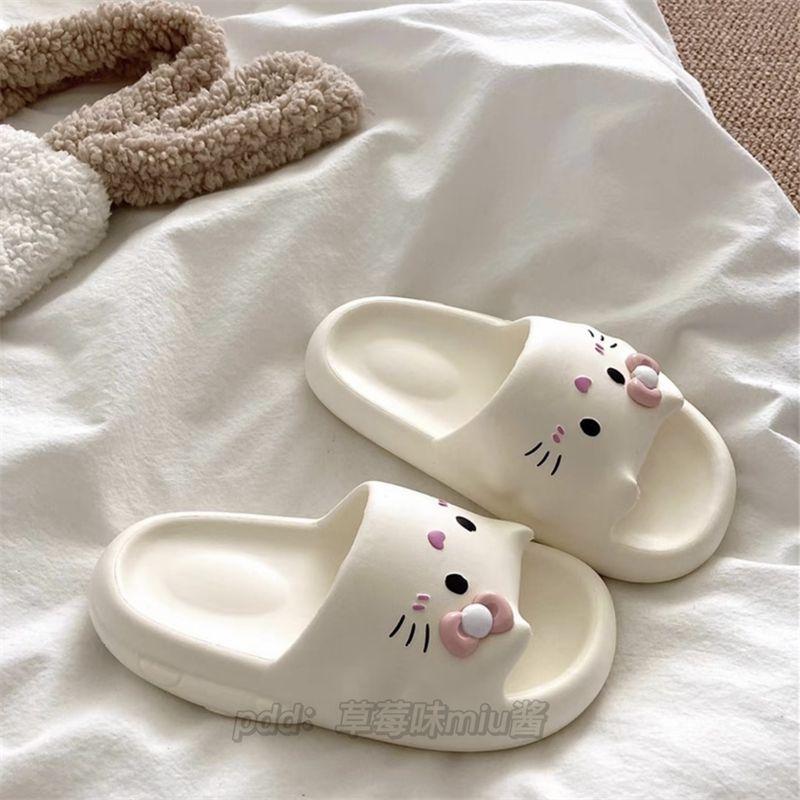 Dép Lê Kitty, Kiểu Lười, Đế Dày Eva, Dễ Thương, Dành Cho Nữ Vào Mùa Hè, Phong Cách Cô Gái Trẻ, Đế Chống Trượt, Dép Đi Trong Nhà Và Phòng Tắm, Năm 2024 0