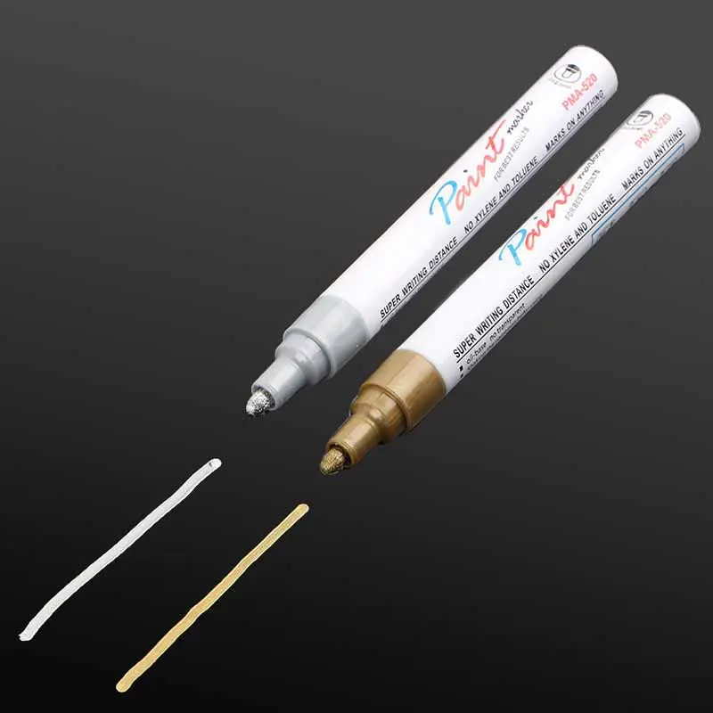 Bút Đánh Dấu Sơn Cao Su Vĩnh Viễn, 8 Màu Trắng, Không Thấm Nước, Cho Lốp Xe Ô Tô, Lốp Xe, Sơn Môi Trường 4