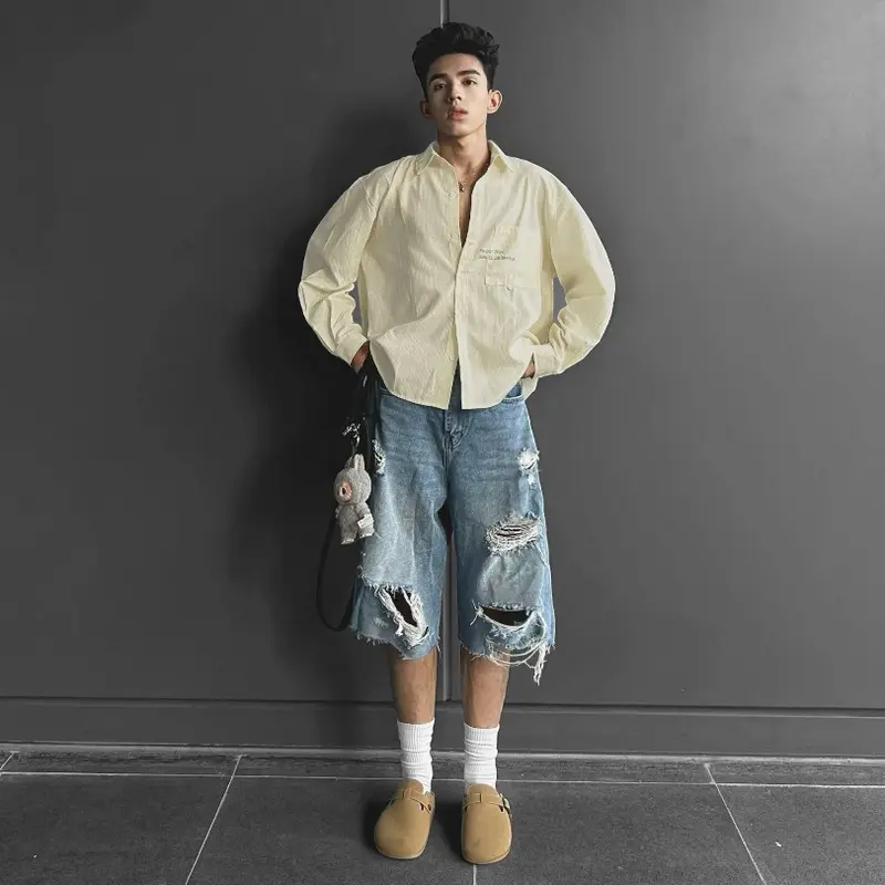 Áo sơ mi dài tay League ODIN CLUB, Áo sơ mi form boxy chất liệu oxford, Local Brand ODIN CLUB Nam Menswear Vàng Shirt 2