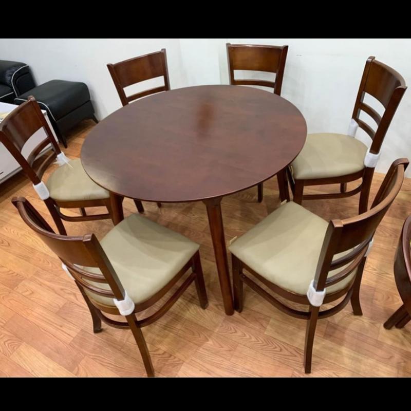 Product Introduction of Bàn ăn tròn 6 ghế , bàn gỗ gỗ tròn 6 ghế cabin đương nhiên gray clolor - bh 12 tháng 66