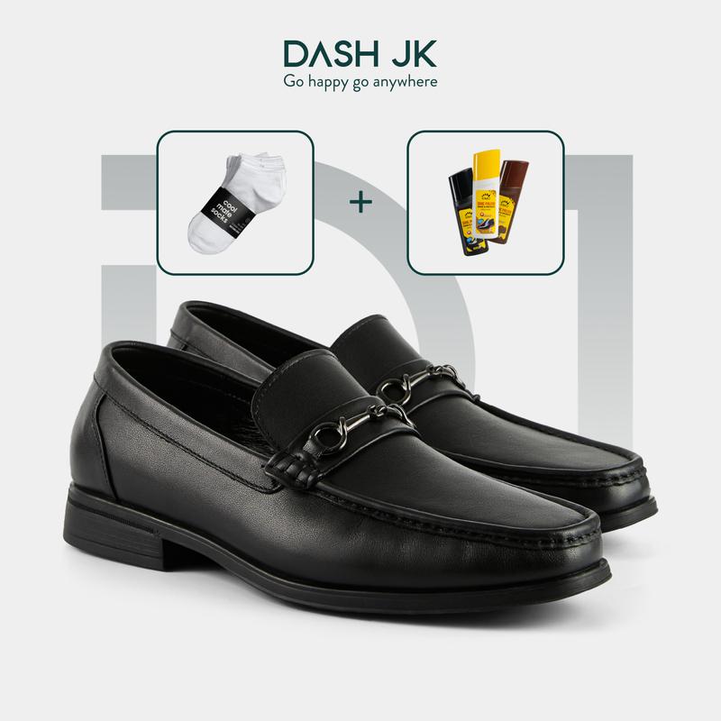 Giày Lười Nam GENTLE Horsebit Loafer Da Bò DASH JK - Màu Đen