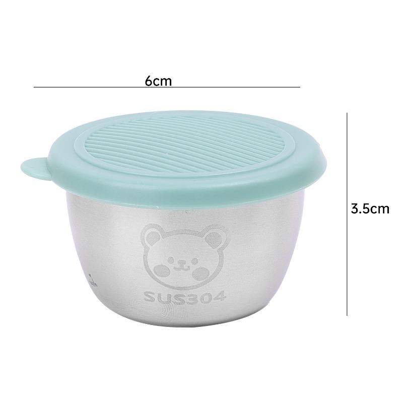 Product Introduction of 2/4Pcs Stainless Steel Sauce Cup Pepper Condiment Container with Lids Bear Sealing Leak-proof Sauce Cups Home Kitchen Storage Supplies 23