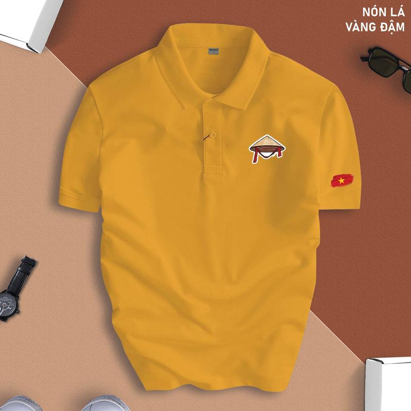 Áo Phông POLO NÓN LÁ VIỆT NAM cổ bẻ basic nam CVC vải cá sấu sang trọng, lịch lãm, thoáng mát Menswear Tay Ngắn Có Cổ 5